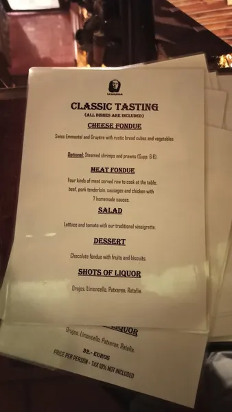 menu 2 of La Carassa