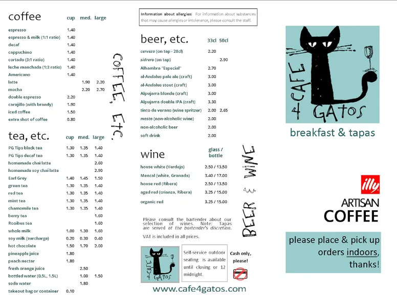 menu 0 of Café 4 Gatos