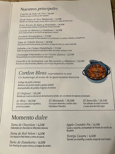 menu 0 of La Rollerie Guzmán el Bueno