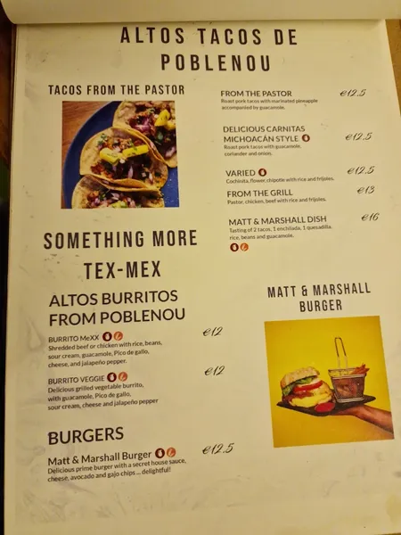 menu 2 of Matt and Marshall - Restaurante Mexicano -