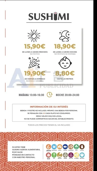 menu 0 of Sushimi