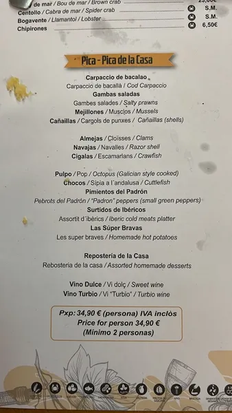 menu 0 of Restaurant Els Mistos