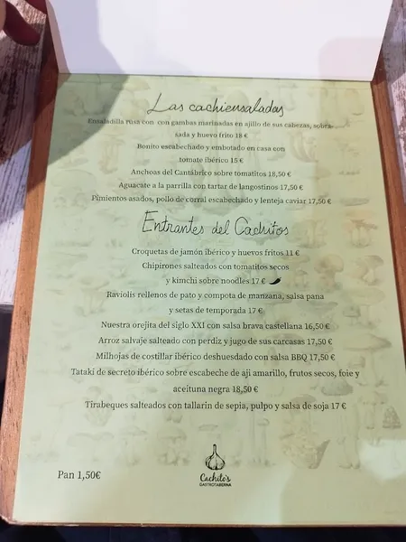 menu 0 of Gastrotaberna Cachito's
