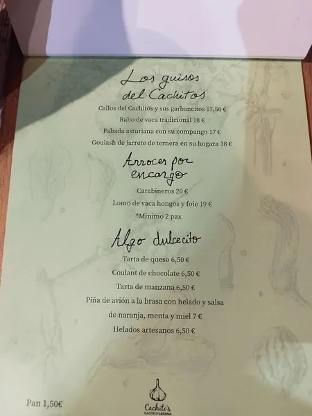 menu 1 of Gastrotaberna Cachito's