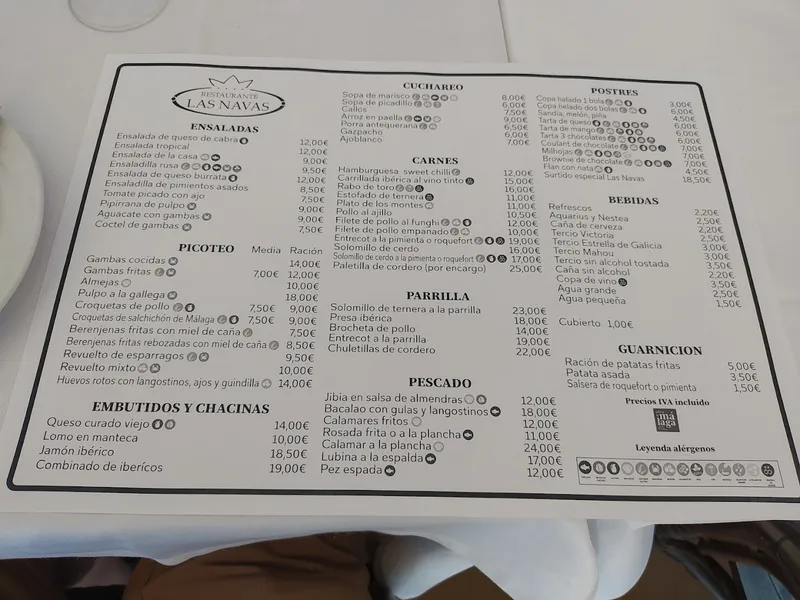 menu 1 of Restaurante Venta Las Navas