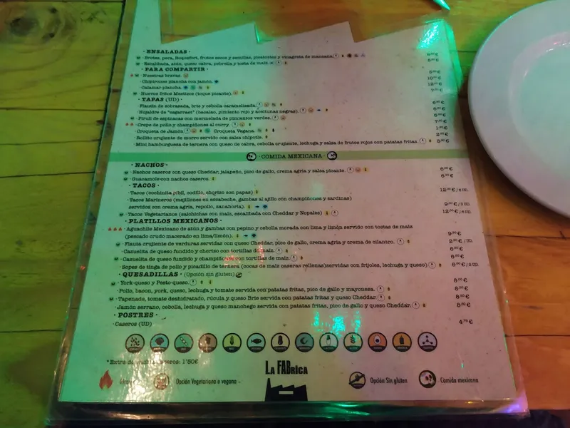 menu 1 of La Fábrica del Grao