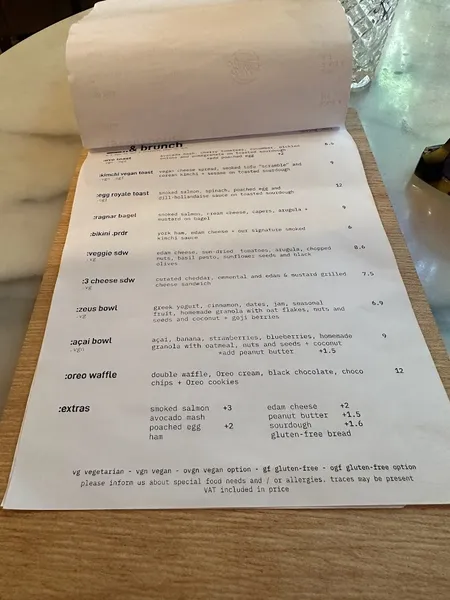 menu 0 of .paradero specialty coffee & brunch