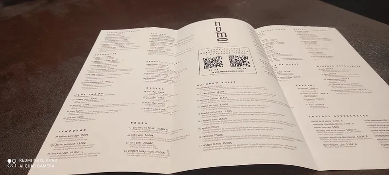 menu 1 of Nomo Gràcia