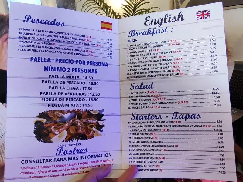 menu 1 of Bar Restaurante Carrion II