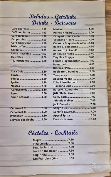 menu 2 of Bar Restaurante Carrion II