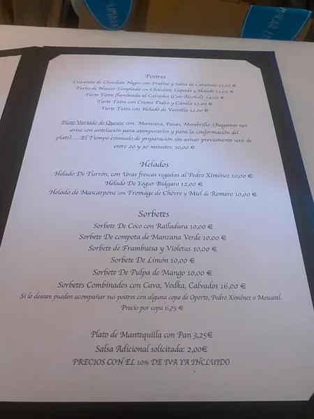 menu 1 of La Esquina del Real