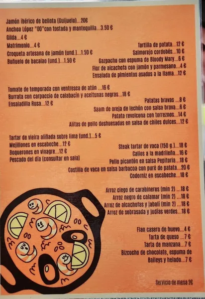 menu 1 of La Tajada