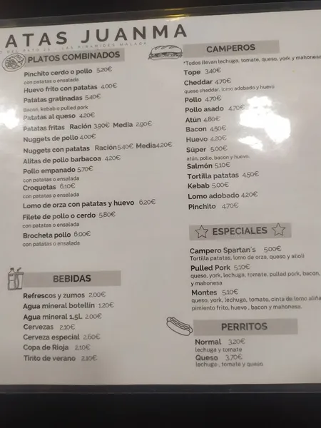 menu 0 of Bocatas Juanma