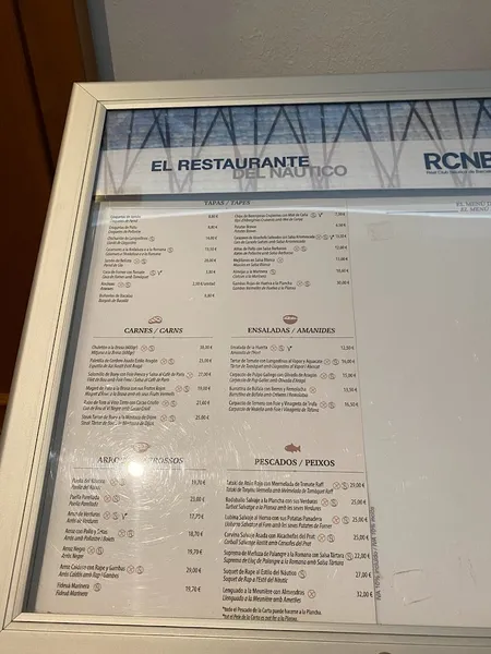 menu 0 of Restaurante R.C. Náutico de Castellón