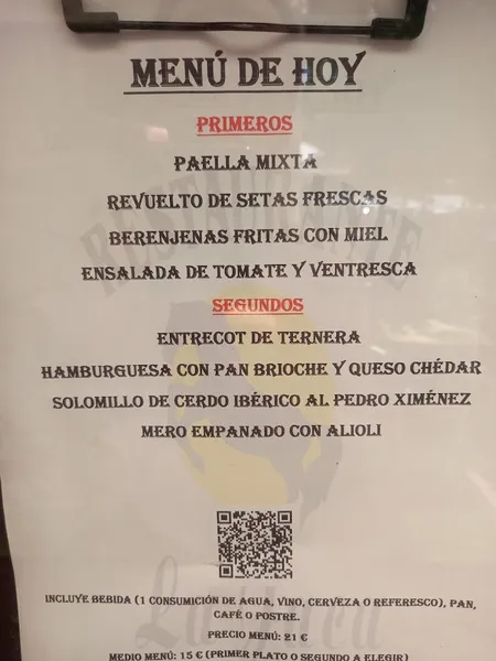 menu 0 of La Jaca