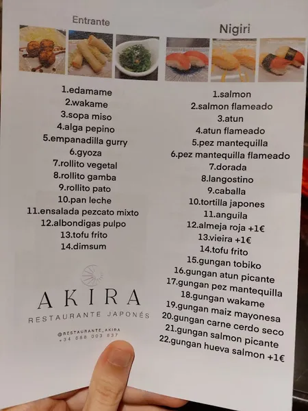 menu 0 of Restaurante Akira