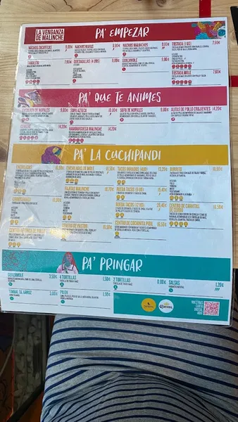 menu 0 of La Venganza De Malinche | Restaurante Mexicano | Getafe