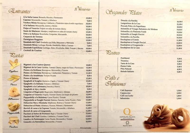 menu 0 of Il Vesuvio Restaurante Italiano