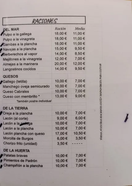 menu 0 of La Casa del Pulpo