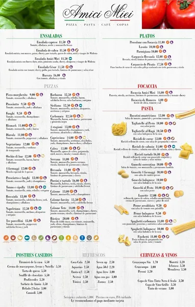 menu 0 of Restaurante Amici Miei