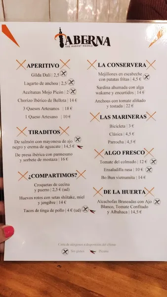 menu 0 of The Market Madrid
