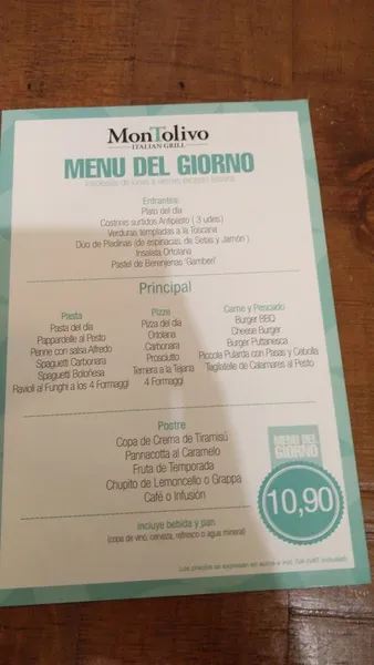 menu 2 of Restaurante Montolivo
