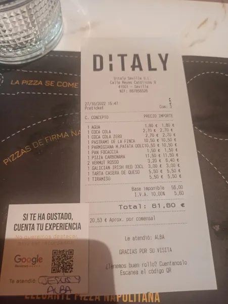 menu 2 of DITALY