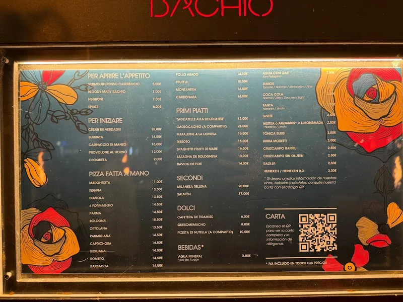 menu 0 of Bachio
