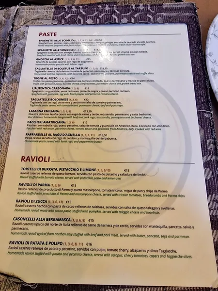 menu 2 of In Bocca Al Lupo