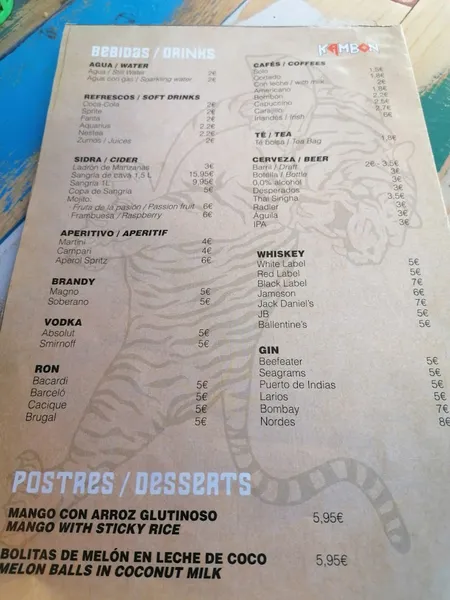 menu 0 of Kambon Restaurante