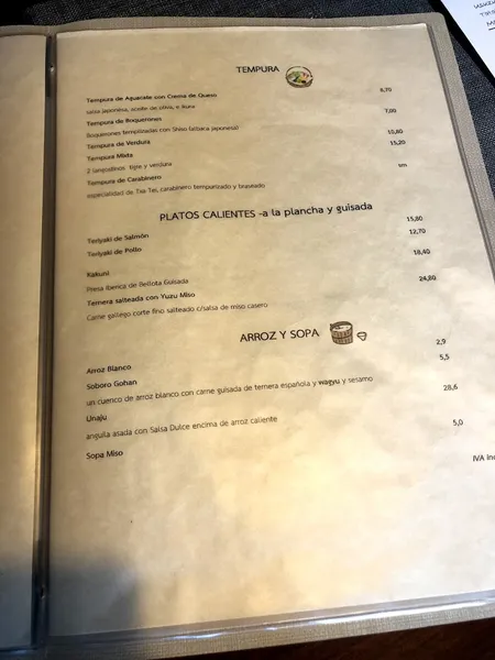 menu 2 of Txatei