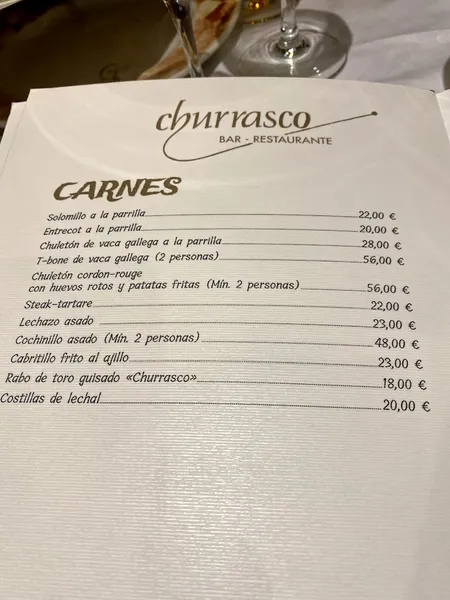 menu 0 of Restaurante Churrasco