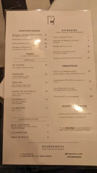 menu 2 of REGAÑADIENTES