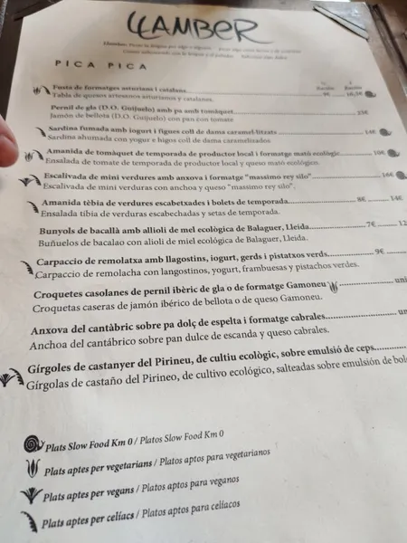 menu 0 of Llamber