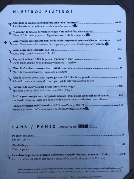 menu 1 of Llamber
