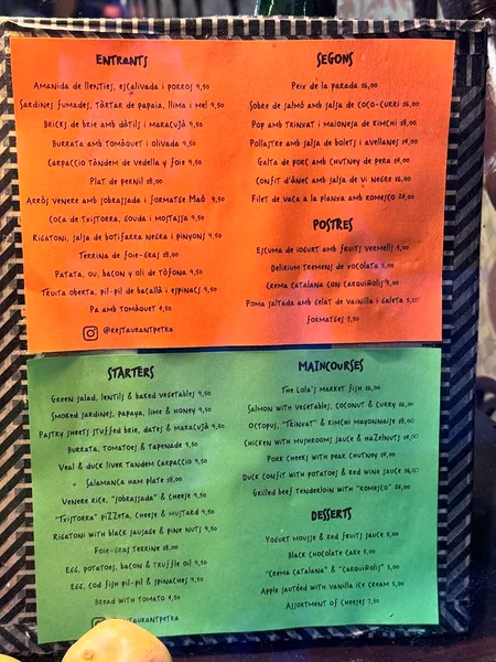 menu 2 of Restaurante Petra