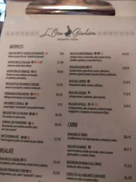 menu 1 of L'Oca Giuliva