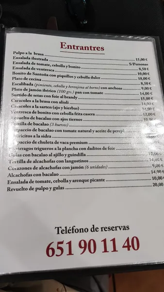 menu 1 of Asador Los Gigantes
