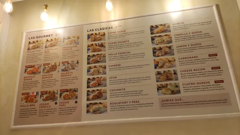 menu 1 of Empanadas Malvón