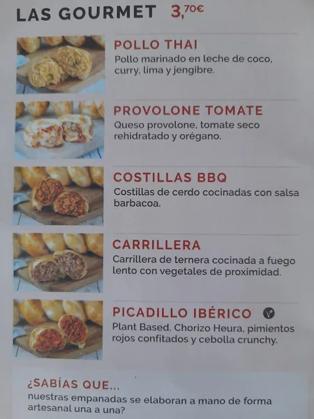 menu 2 of Empanadas Malvón