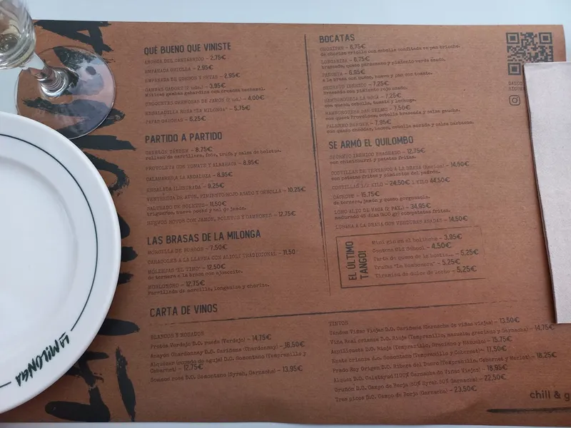 menu 2 of La Milonga Chill & Grill