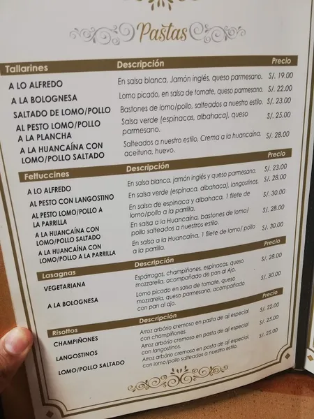 menu 2 of La Cabaña Restaurant