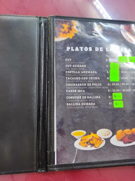 menu 1 of Recreo El Parral