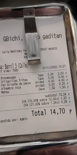 menu 0 of El Güichi Tapeo Gaditano