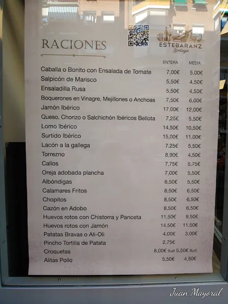 menu 0 of Bodega Estebaranz