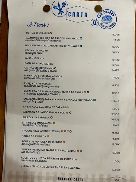 menu 0 of Restaurante Arkupe