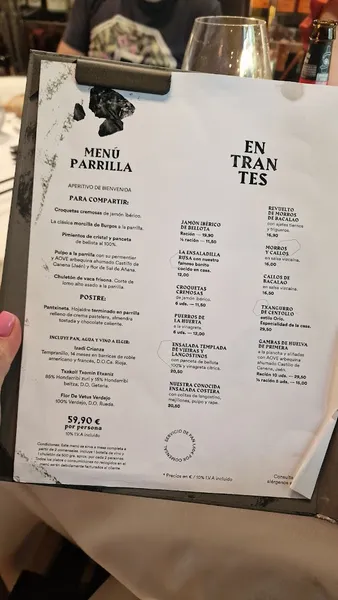 menu 1 of Asador Orio