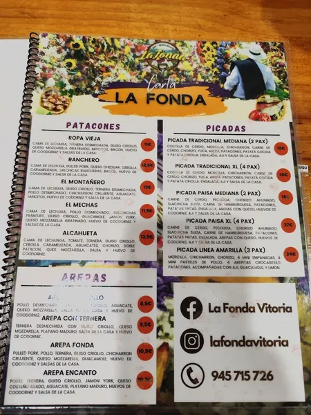 menu 0 of La fonda