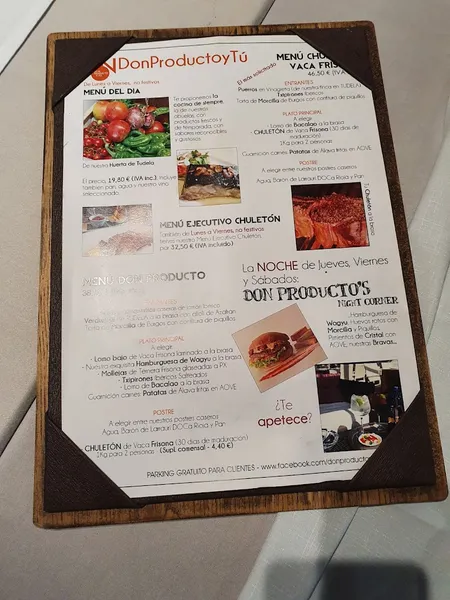 menu 1 of Restaurante Asador Don Producto y Tú