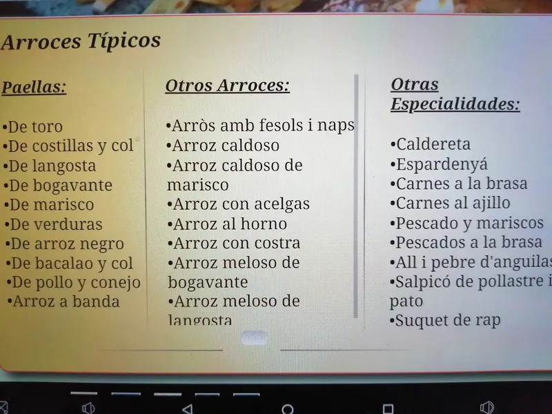 menu 0 of Restaurante Casa El Famós